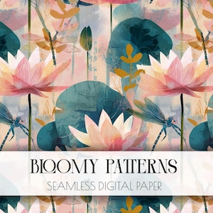 Preppy Seamless Pattern, Spring Flowers, Digital Pattern, Wild Abstract Floral Pattern, Preppy Flowers, Instant Download, Spring Seamless