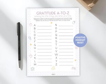 Teen Gratitude Worksheet Printable, Mindfulness Activity, SEL Reflection Worksheet, Positive Mindset Journal Prompt, Anxiety Coping Tool