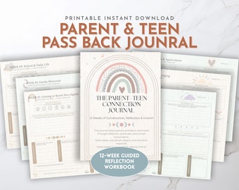 Parent Teen Connection Journal, Family Communication Workbook, Guided Reflection Prompts, Printable Relationship Building, Pass Back Pages