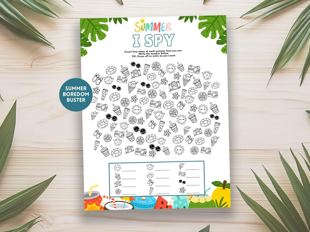 Summer I Spy Printable for Kids, Summer Activities for Kids, Keep Kids ...