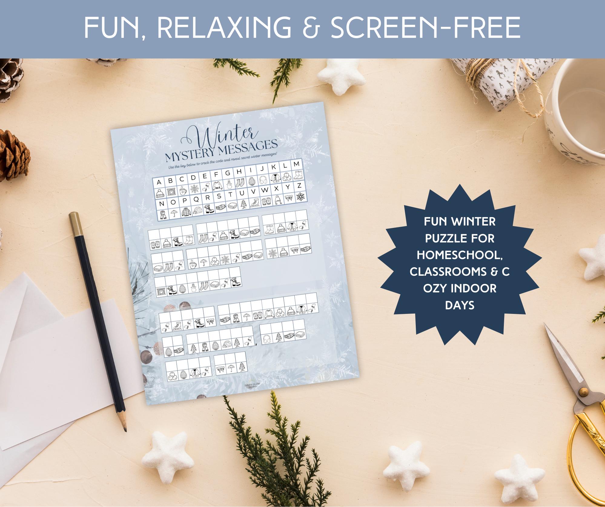 Winter Crack the Code Game Printable | Cipher Puzzle for Kids, Teens ...