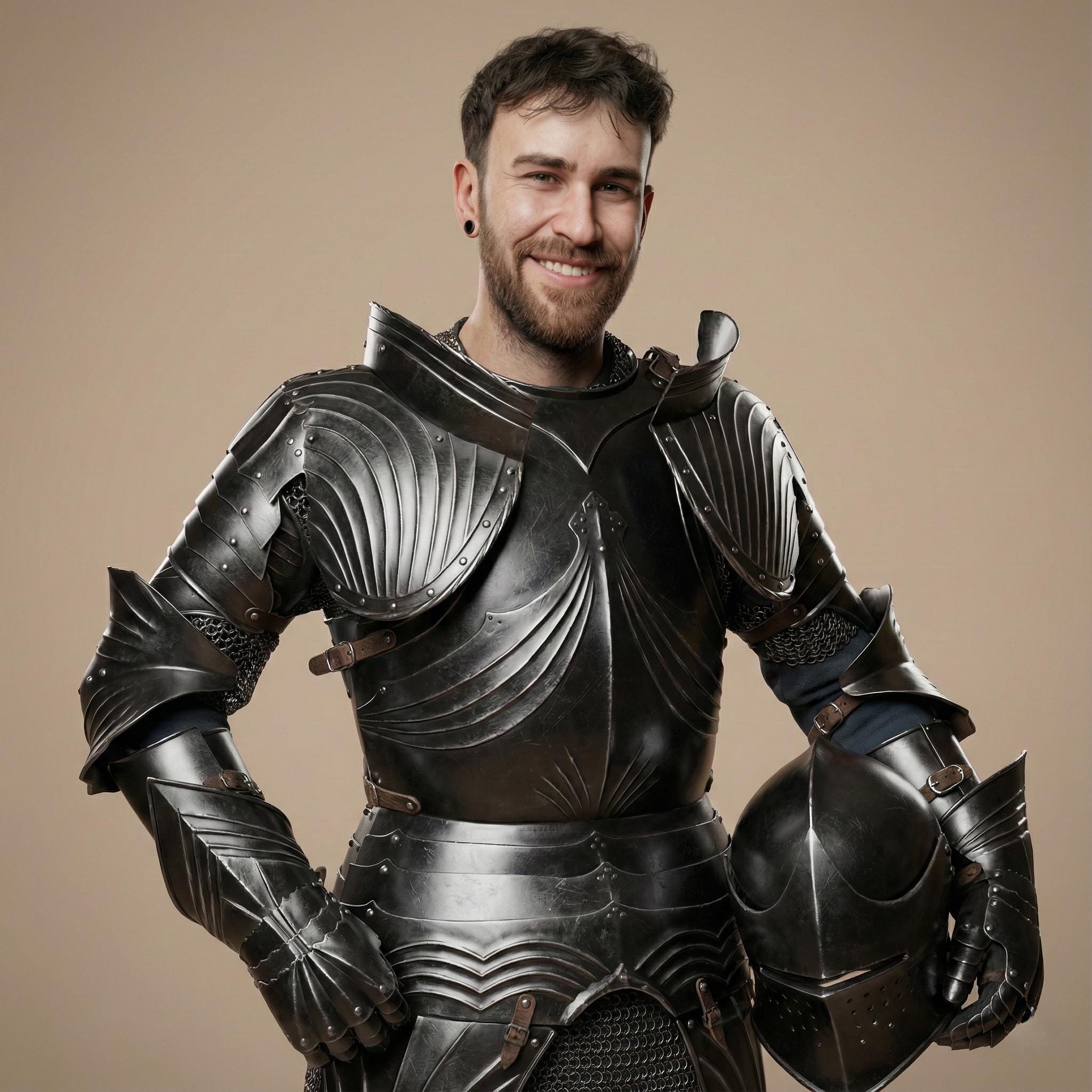 Gothic Knight Full Body Armor Suit - Medieval Dark Steel Warrior Gear ...