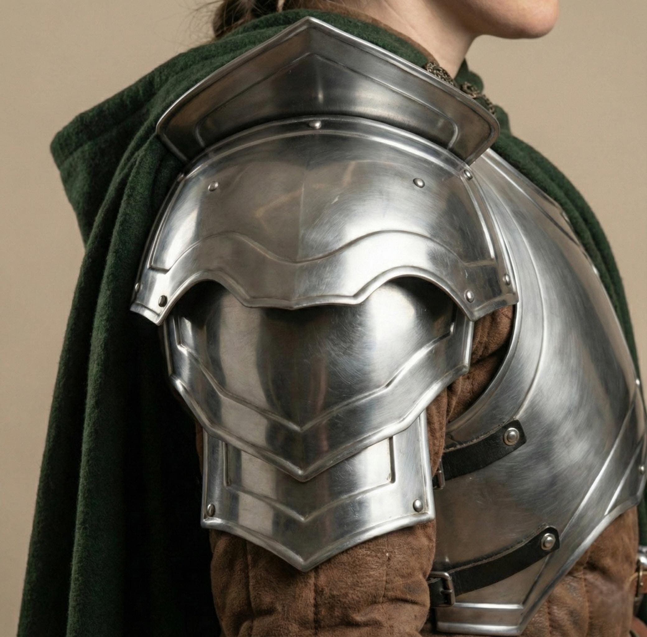 Medieval Women's Steel Pauldrons With Chest-plate, LARP Cosplay Armor ...