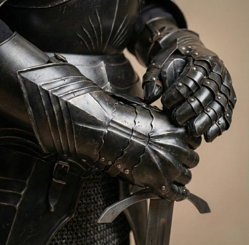 Gothic Knight Full Body Armor Suit - Medieval Dark Steel Warrior Gear ...