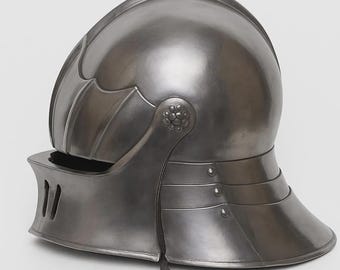 Medieval Sallet Helmet - Handmade Steel Armor Helmet with Visor | LARP Knight Helmet | 15th Century Battle Ready Helmet for Cosplay