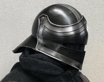 Medieval Blackened Sallet Helmet - Handmade Steel Cosplay Helmet with Visor | LARP Knight Helmet | 15th Century Event Party Helmet
