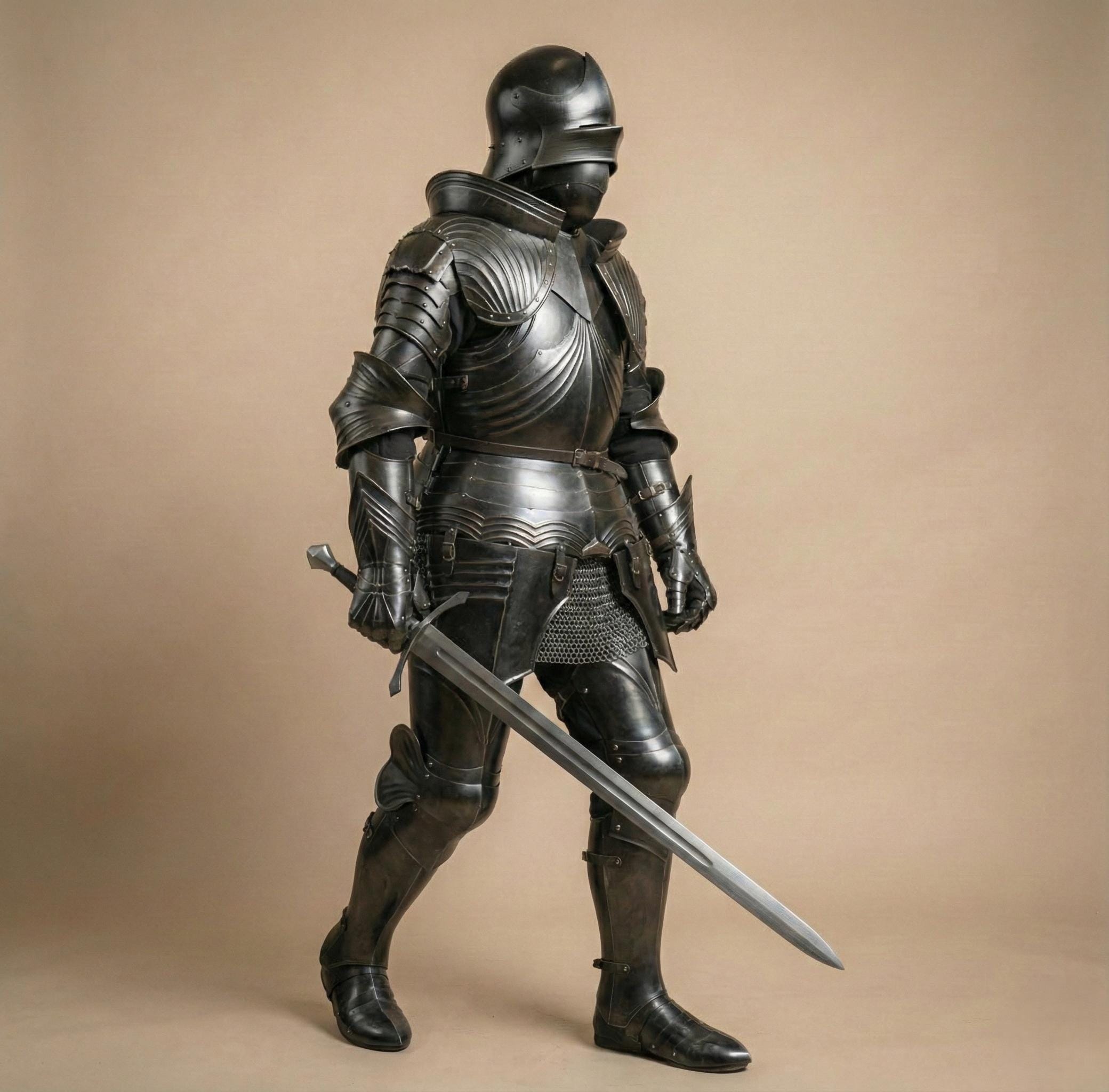 Gothic Knight Full Body Armor Suit - Medieval Dark Steel Warrior Gear ...