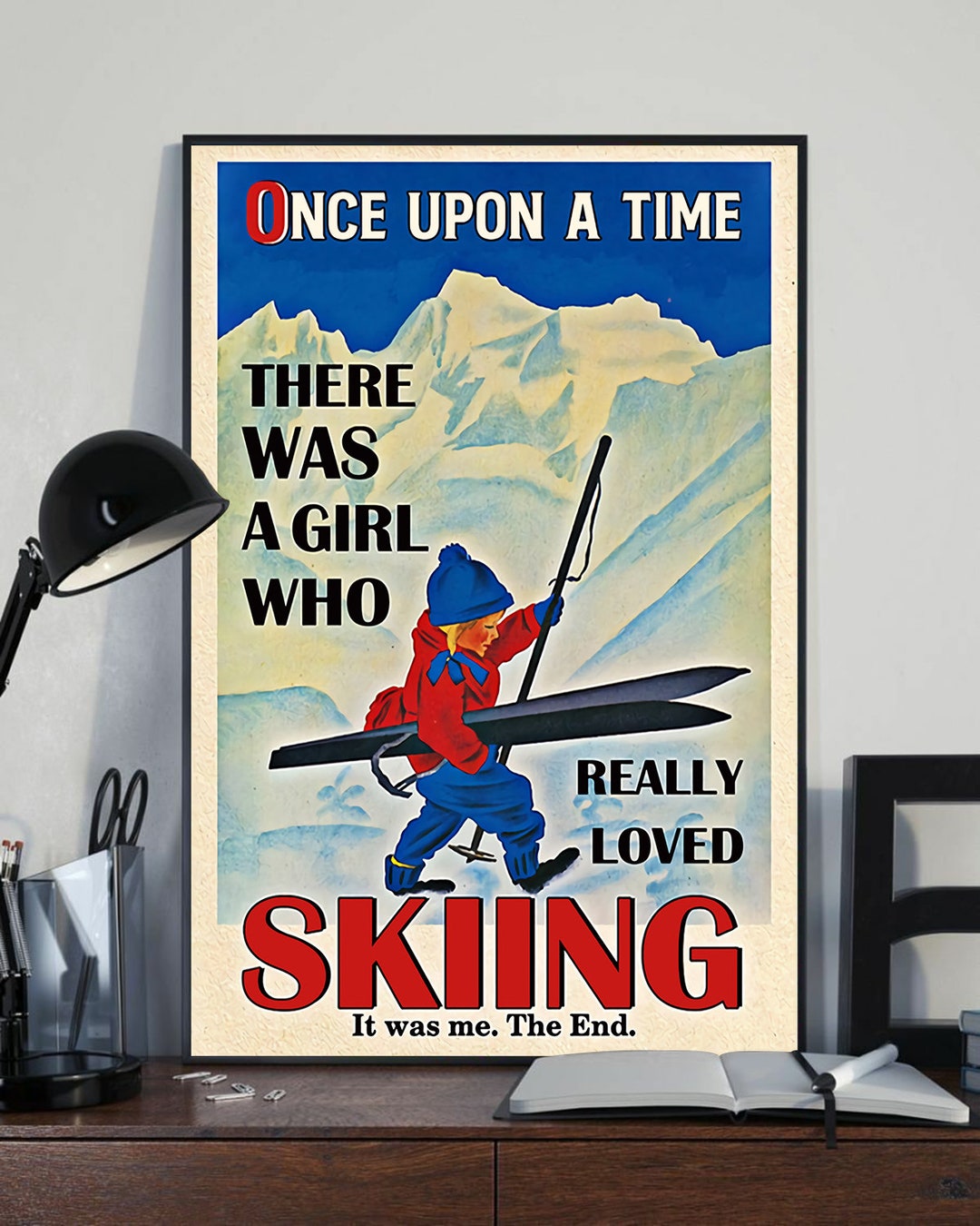 Once Upon A Time Skiing Vertical Poster There Was A Girl Who - Etsy