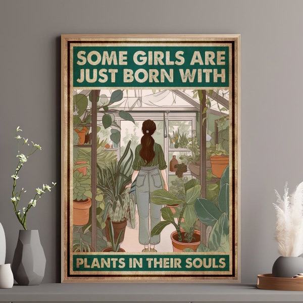 Hawaii Some Girls Are Just Born With Aloha Spirit In Their Souls Paper Poster Home Decor Vintage Art Print Haging Poster Cute Birthday Gift Wall Art Framed Poster