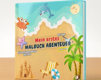 Målarbok för barn från 1 år | Sommarutgåva | Glad målarbok för småbarn med stora sommarmotiv | Uppmuntrar kreativitet