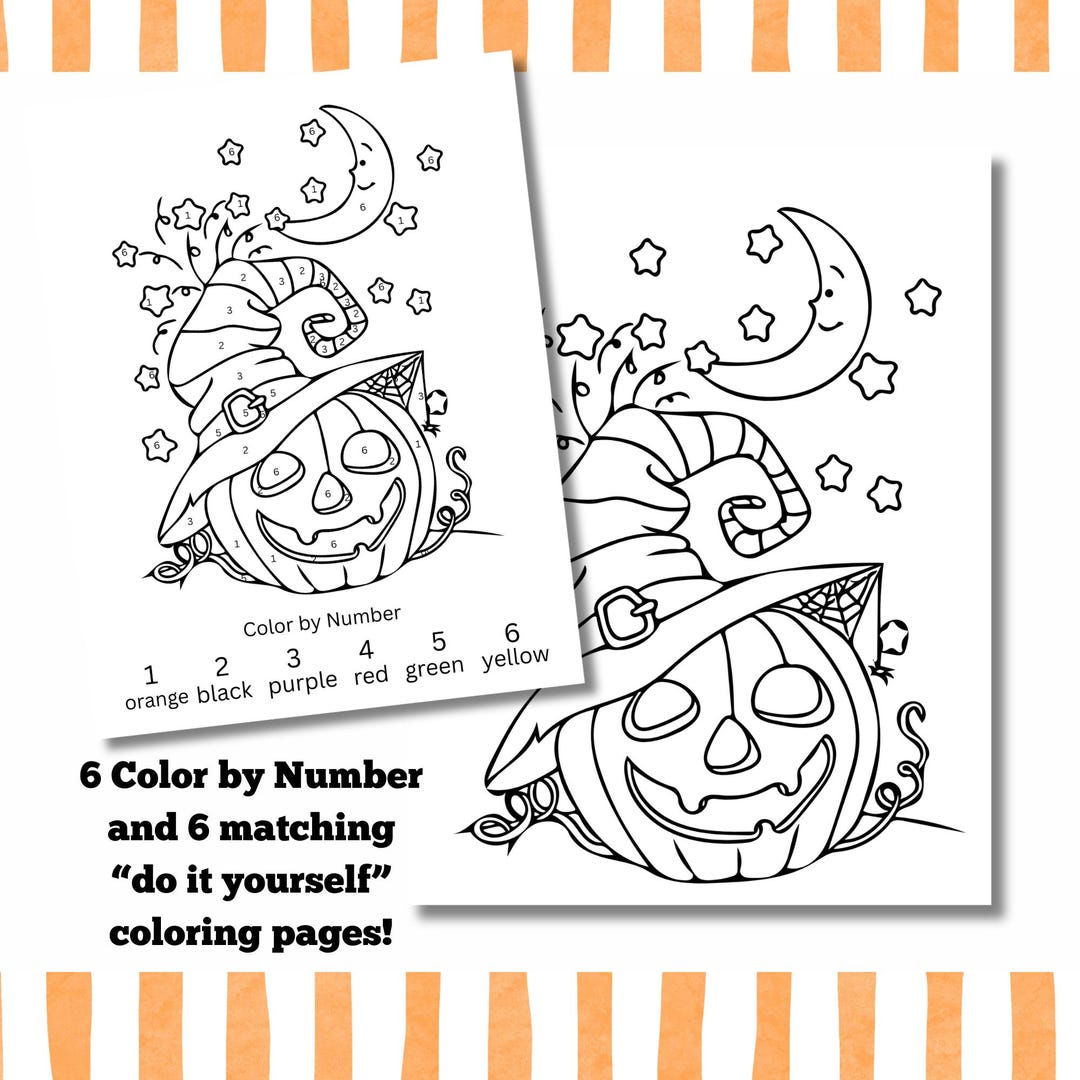 Halloween Color by Number Coloring Book (digital Download) - Etsy