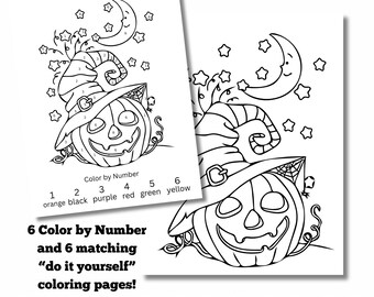 Halloween Color by Number Coloring Book (Digital Download)
