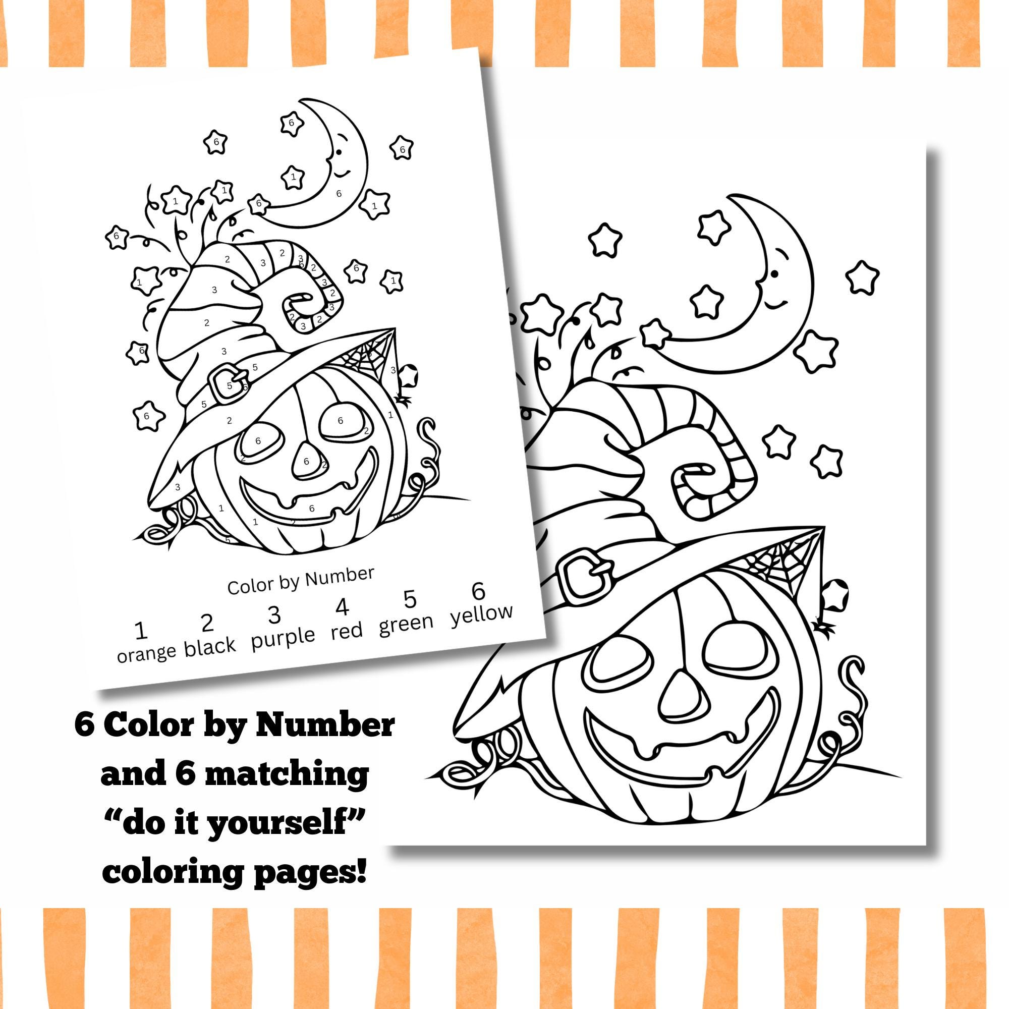 Halloween Color by Number Coloring Book (digital Download) - Etsy