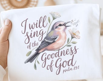 Christian Gospel Song PNG | Psalms Bible Verse Clipart | Church Bulletin Clipart | Christian Mom Gift | Faith Based Design | SongBird PNG