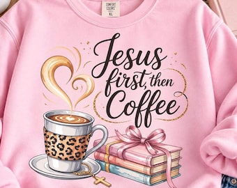 Christian Coffee PNG | Jesus Clipart for Church Shirt | Jesus and Coffee PNG | Trendy Faith Tee Clipart | Jesus Junk Journal