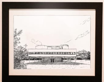 アート用品 額装品 建築ポスター ル コルビジェ サヴォア邸 ウッド