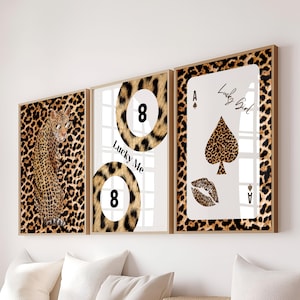 Leopard & 8 Ball Retro Print Set: Y2K Dorm Decor (Digital Download)