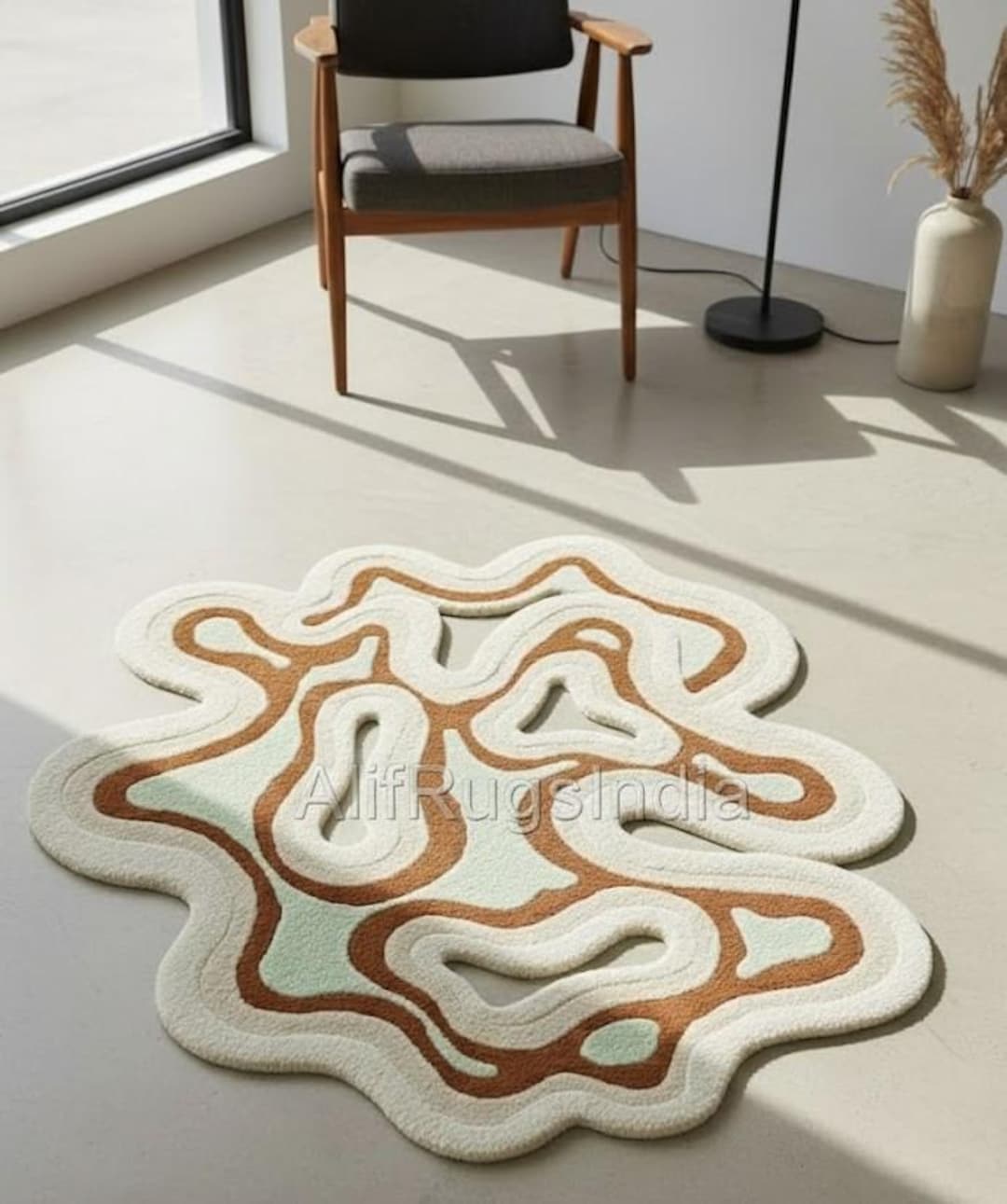 Handmade Muted Sage & Terra Cotta Area Rug - Etsy