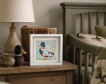 Mallard Duck Shadow Box, Boys Hunting Nursery Decor, Duck Wall Art, 9x9 Framed Duck Art, Little Boy Room Decor, Lake House Nursery Decor
