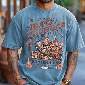 Vintage Big Thunder Mountain Railroad Mickey & Friends PNG, Disney Frontierland Ride Png, Disney Roller Coaster Tee, Disneyland Family Tee