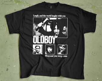 ヴィンテージ韓国映画Tシャツ：オールドボーイのためのY2Kカルト