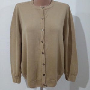 Peter Hahn Beige Classic Knit Vintage Cardigan Size 50
