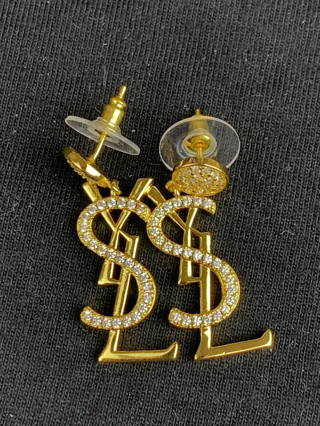 Yves Saint Laurent Gold YSL Drop Earrings