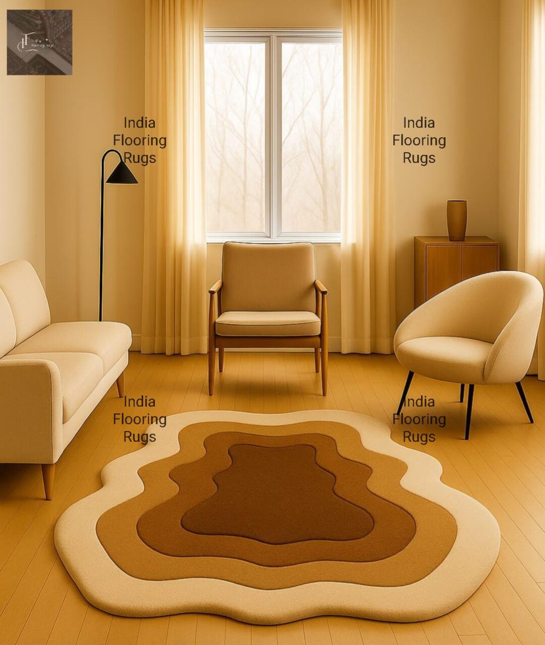 Cotten Puddle Abstract Puddle Design in Hand-tufted Wool/cotton Rug 6x9 Multicolor ...