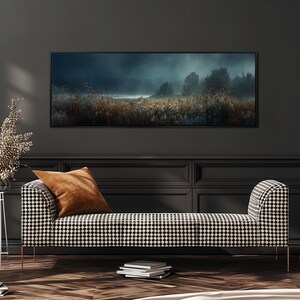 Wildflower Landscape Wall Art, Long Horizontal Wall Art, Wide Panoramic Canvas, Large Oversized Art Print, Above Sofa Decor, Living Room Art