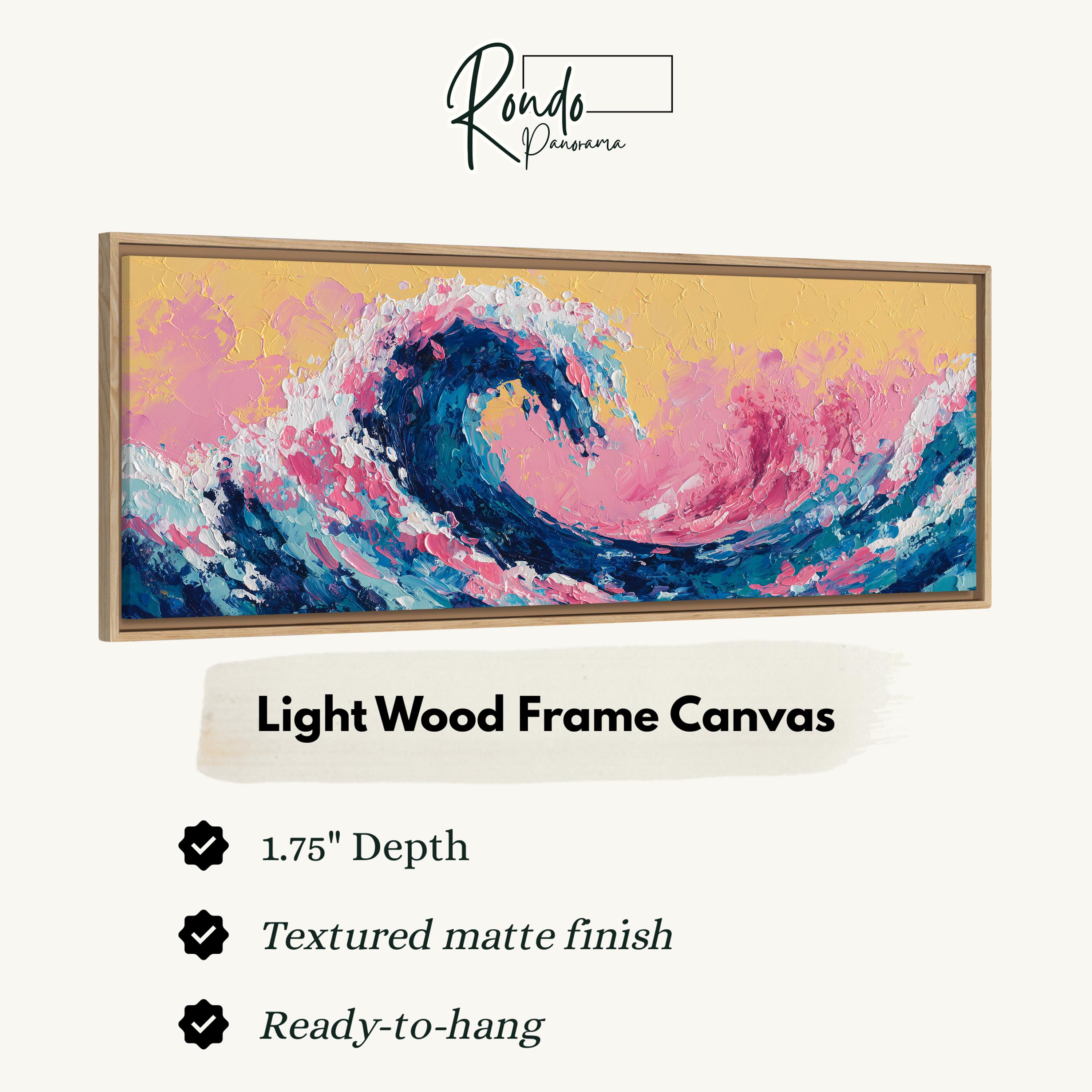 テクスチャードオーシャンウェーブキャンバスアート、抽象的な日本の