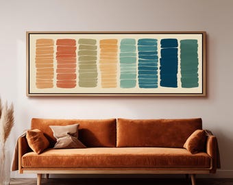 Colorful Stripes Wall Art, Abstract Pattern Print, Mid Century