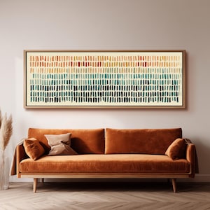 Color Block Canvas, Long Horizontal Wall Art, Wide Panoramic Print, Large Oversized Abstract, Blue Orange Decor, Modern Office Art,Gift Idea