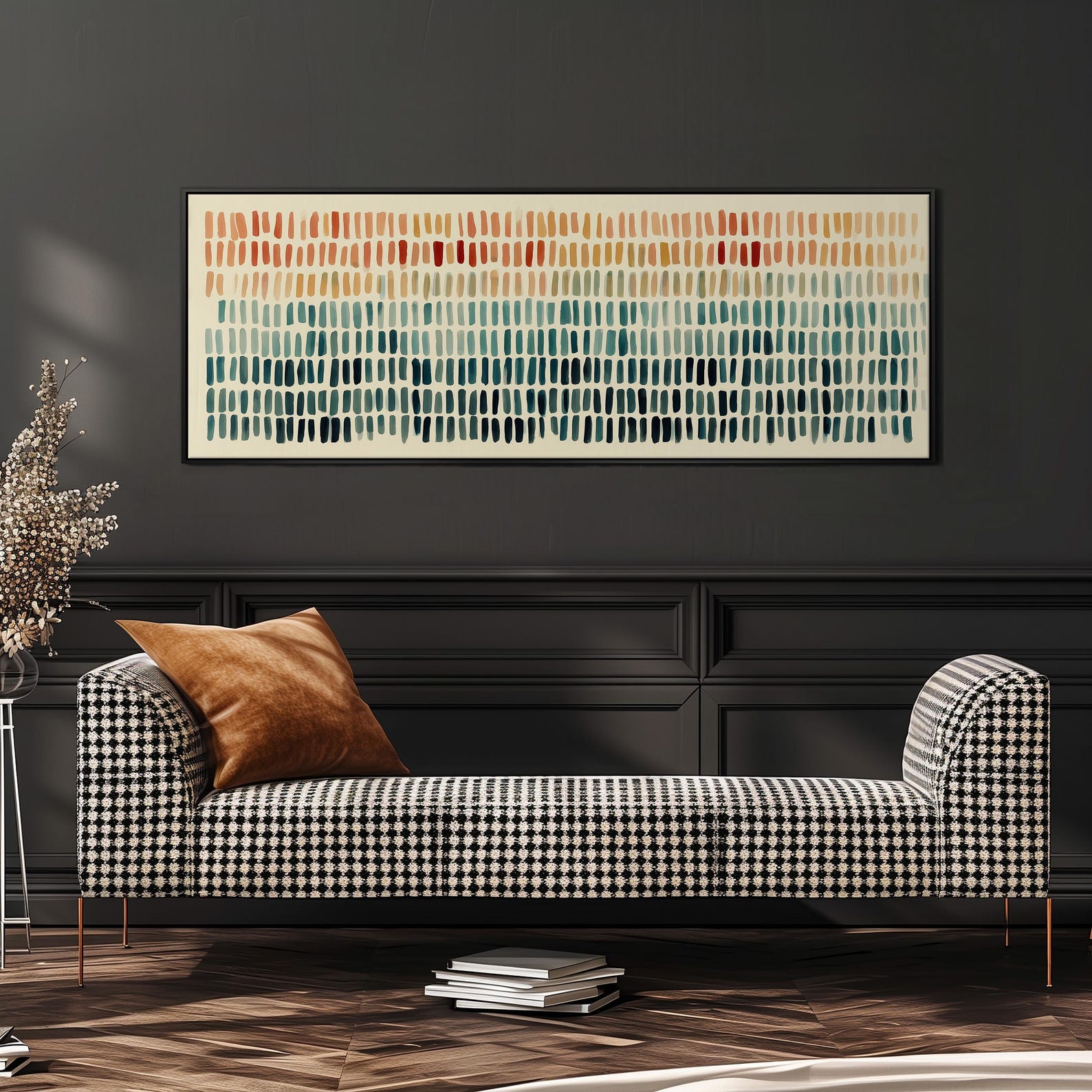 Color Block Canvas, Long Horizontal Wall Art, Wide Panoramic Print