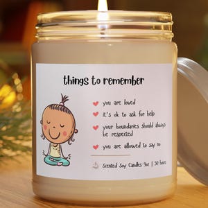 Things to Remember | Hand-Poured Soy Candle | Positive Affirmations | Self Care Gift | Healing Candle | Relaxation Gift | Meditation Candle