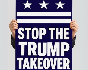Anti-Trump Protest Sign: Defend Democracy Rally Art (Digital Download)