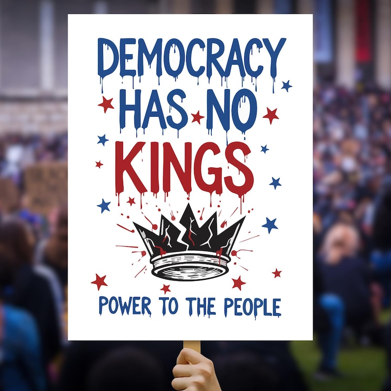 Anti Trump No Kings Protest Poster Pro Democracy Protest Poster Print ...