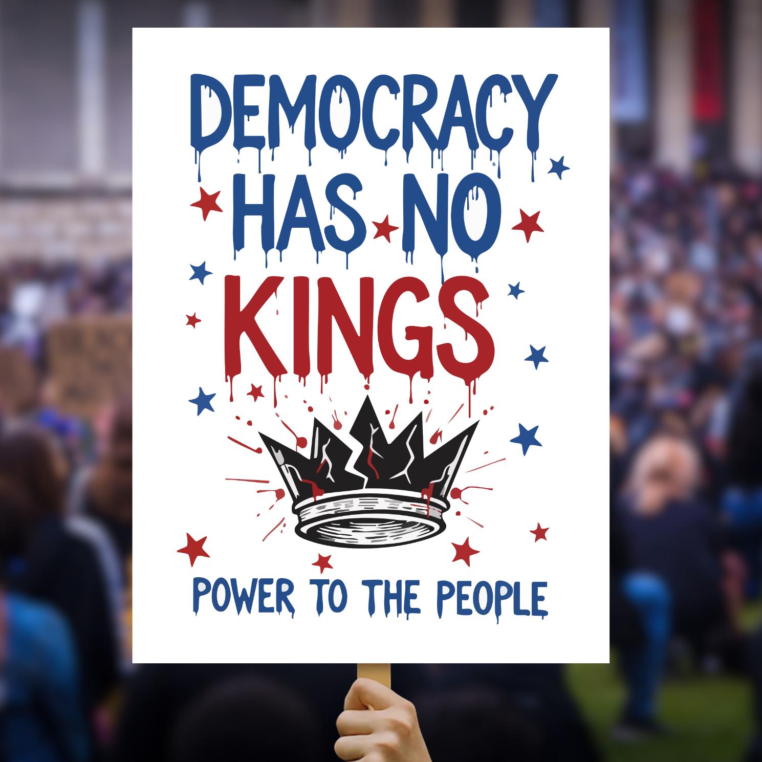Anti Trump No Kings Protest Poster Pro Democracy Protest Poster Print ...