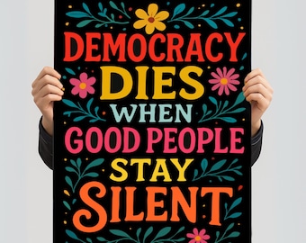 Protect Democracy-poster: rallybord, activistische kunst (digitale download)