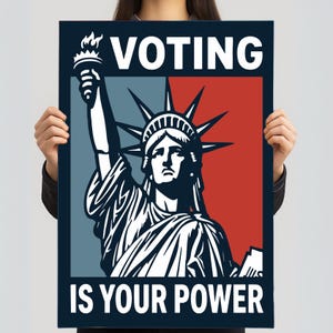 Voting Is Your Power Poster, Pro Democracy Vote Poster, Anti Trump Protest Poster, No Kings Activist Wall Art Print 2026