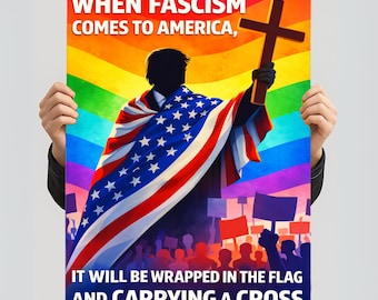 When Fascism Comes to America Poster,Anti Trump Anti Fascism Pro Democracy No Kings 2026 Protest Print (Physical Rolled Poster)
