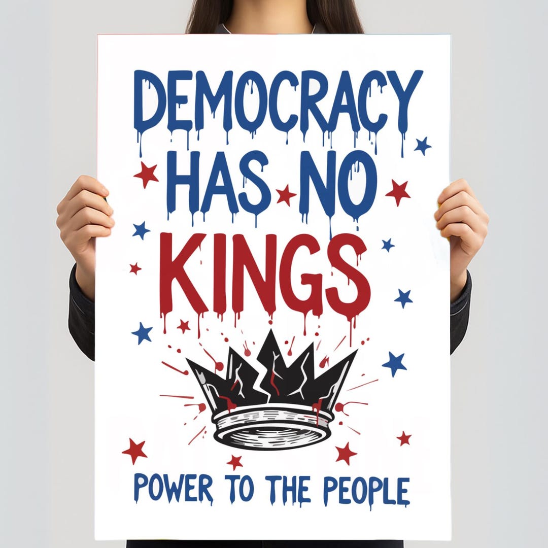 Anti Trump No Kings Protest Poster Pro Democracy Protest Poster Print ...