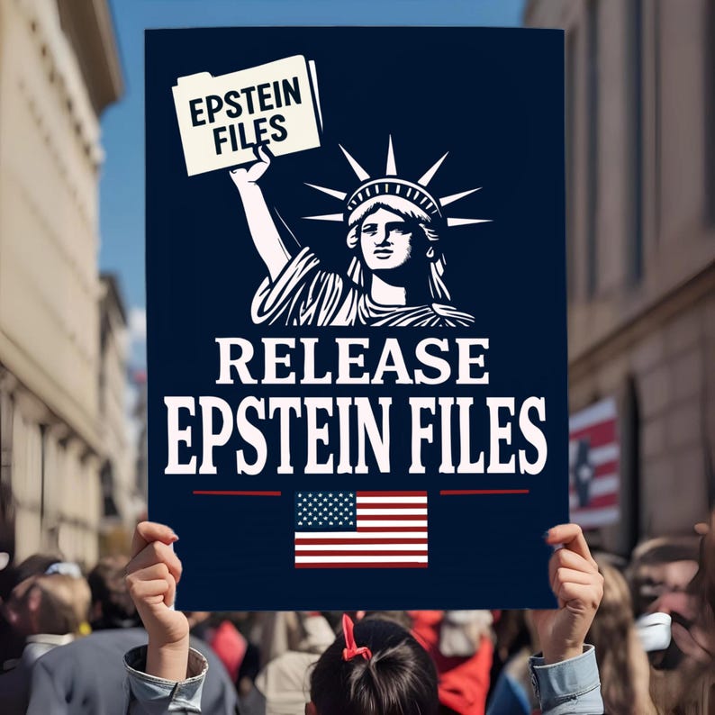 Release the Epstein Files Protest Sign: Anti-corruption Activist Poster ...