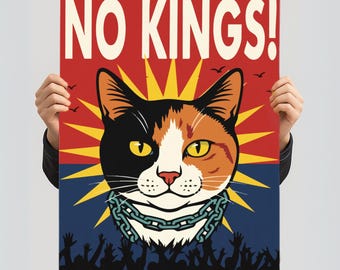 No Kings Protest Sign: Pro-Democracy Rally Art (Digital Download)