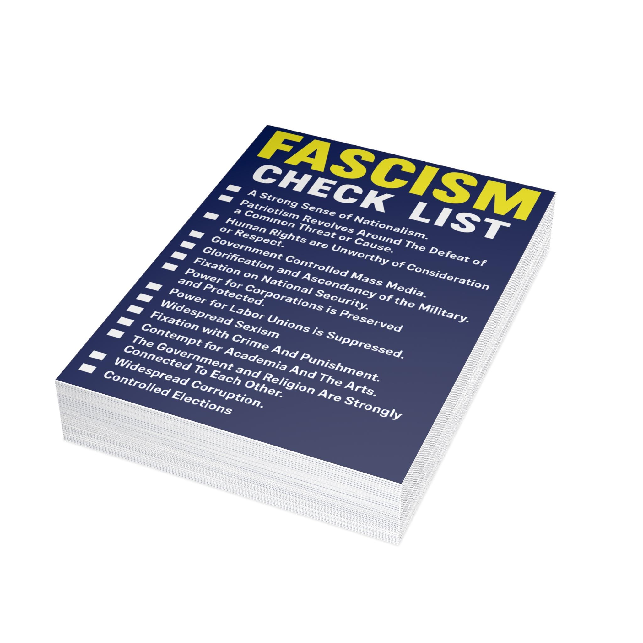 Protest March Checklist.pdf Fascism Checklist Postcard | Anti Trump Political Protest Card | Anti ...