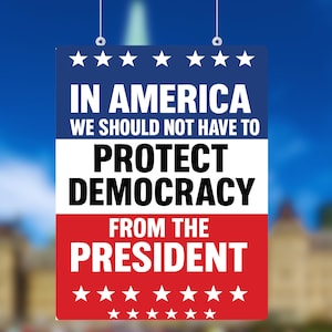 Protect Democracy Poster – Anti-Trump Protest Sign – No Kings Printable – Pro-Democracy March Poster – Digital Download for Rallies