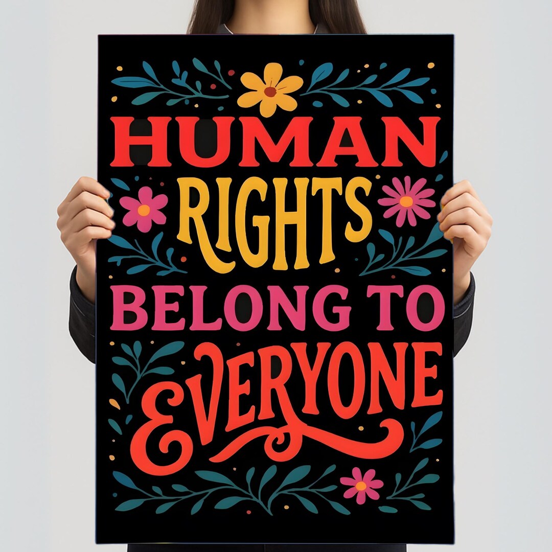 Human Rights Belong to Everyone Digital Poster, Equality Protest Art ...