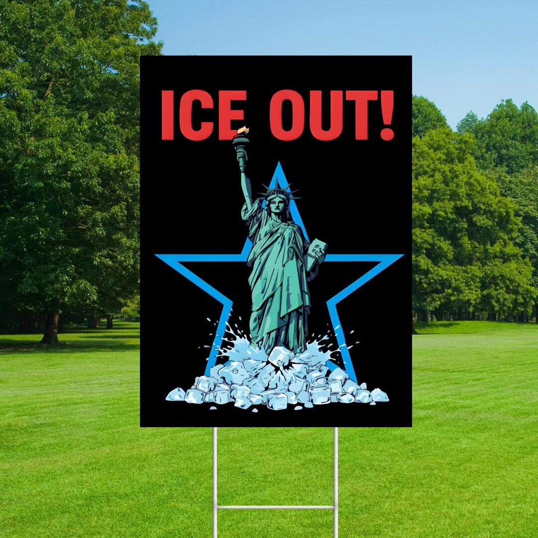 ICE Out Yard Sign | Abolish ICE Protest Sign | Anti-trump Anti-fascism ...