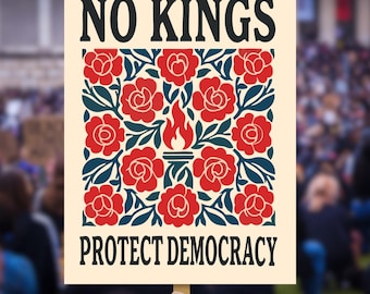 Cartel de protesta "No Kings": Cartel activista prodemocracia (Descarga digital)