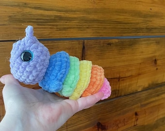Rainbow Caterpillar Handmade Crochet Plush Toy