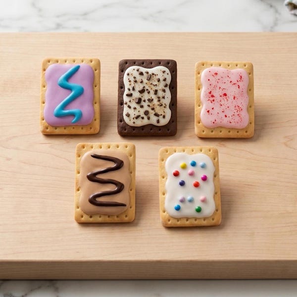Pop-Tart Magnets | Handmade Polymer Clay Magnet Set of 5 | Kitchen Decor